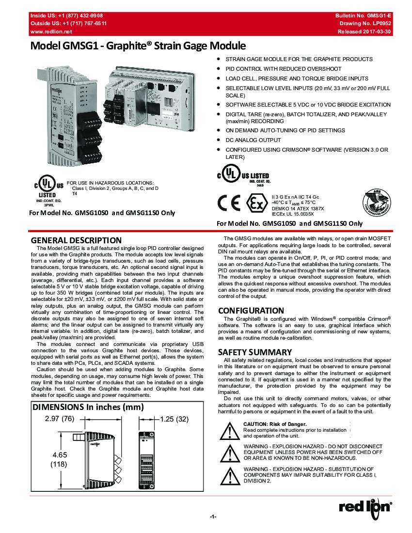 First Page Image of GMSG11SO Graphite Strain Gage Module Manual.pdf